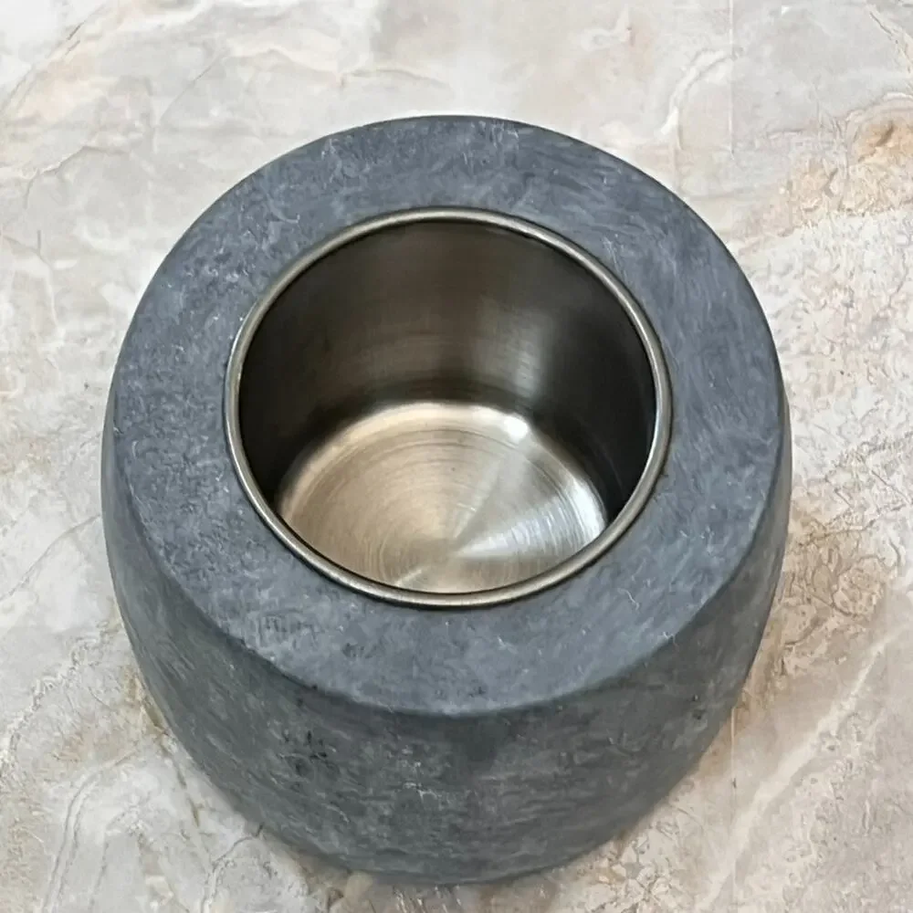 Tabletop Fireplace Cement Flame Pit Modern Decor